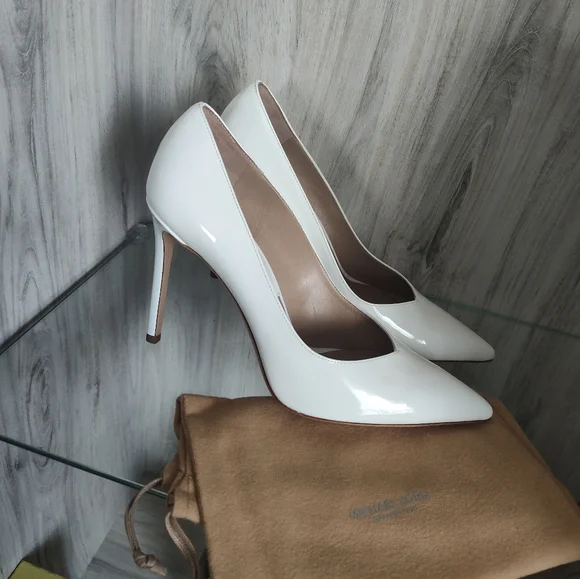 Michael Kors Collection Muse Runway Patent White Women's Heels SZ 37 - Picture 4 of 10